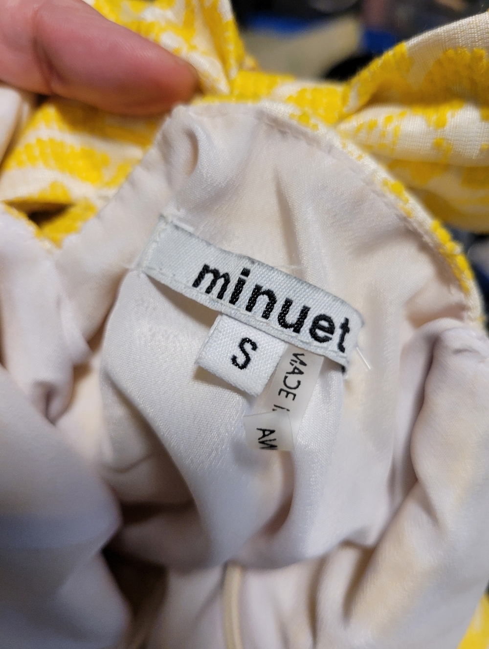 ✨️HP✨️Minuet | Yellow/White Damask Sleeveless Brocade Fit & Flare Dress (SIZE S) - Picture 4 of 15